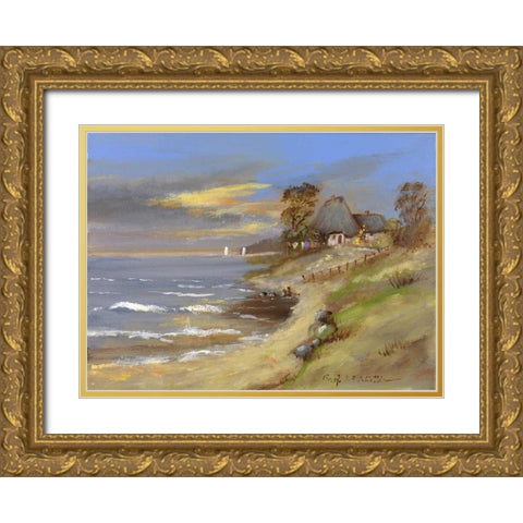 View II Gold Ornate Wood Framed Art Print with Double Matting by Schottler, Katharina