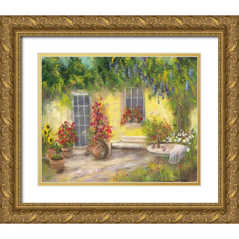 Romantic I Gold Ornate Wood Framed Art Print with Double Matting by Schottler, Katharina