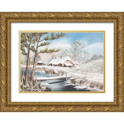 Winter II Gold Ornate Wood Framed Art Print with Double Matting by Schottler, Katharina