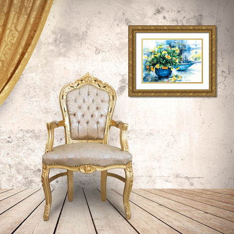 A stillife in Spring Gold Ornate Wood Framed Art Print with Double Matting by Kalsbeek-Vlasma, Klaske