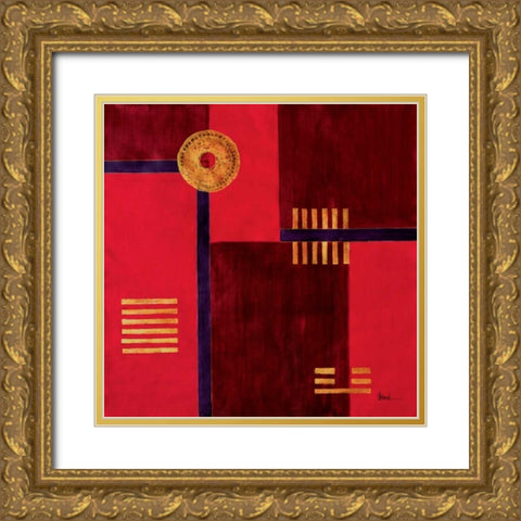 Sun Gold Ornate Wood Framed Art Print with Double Matting by Manek, Sabira