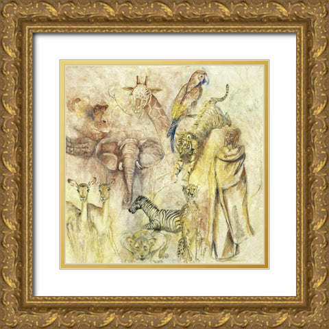 Wild Animals Gold Ornate Wood Framed Art Print with Double Matting by Cruysberg, Marijke