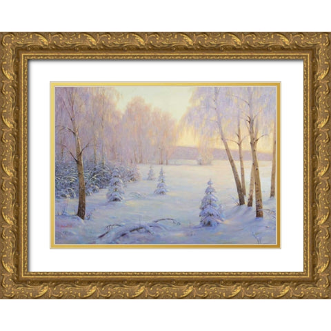 Winter I Gold Ornate Wood Framed Art Print with Double Matting by Arndt, Nicolaj