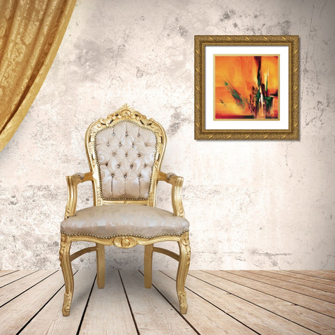 Abstract Impressions ll Gold Ornate Wood Framed Art Print with Double Matting by Geurts, Nelly