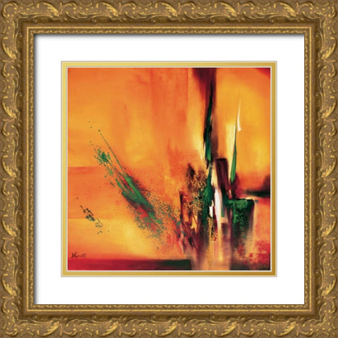 Abstract Impressions ll Gold Ornate Wood Framed Art Print with Double Matting by Geurts, Nelly