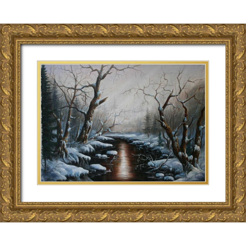 Ozidani Vesnie Gold Ornate Wood Framed Art Print with Double Matting by Vlagyislav, Najgyonov