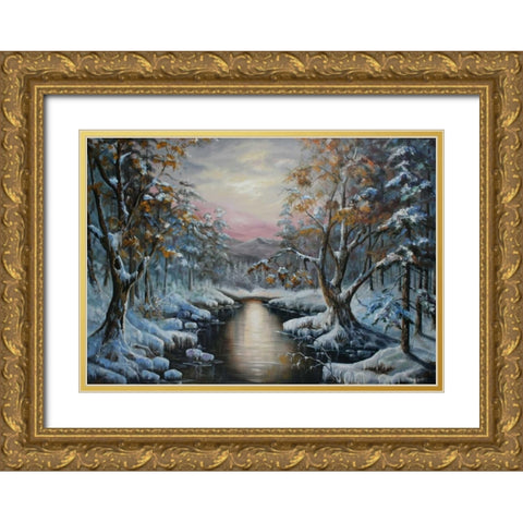 Cholod Gold Ornate Wood Framed Art Print with Double Matting by Vlagyislav, Najgyonov