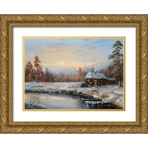 Zimuski Gold Ornate Wood Framed Art Print with Double Matting by Vlagyislav, Najgyonov