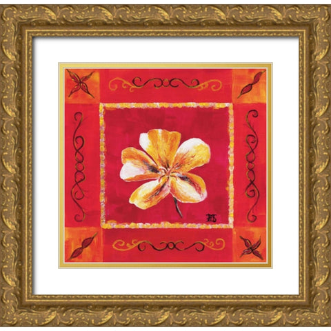 Retro Orange I Gold Ornate Wood Framed Art Print with Double Matting by van Aanholt, Pascalle