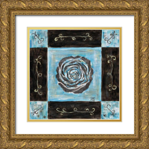 Retro Blue II Gold Ornate Wood Framed Art Print with Double Matting by van Aanholt, Pascalle