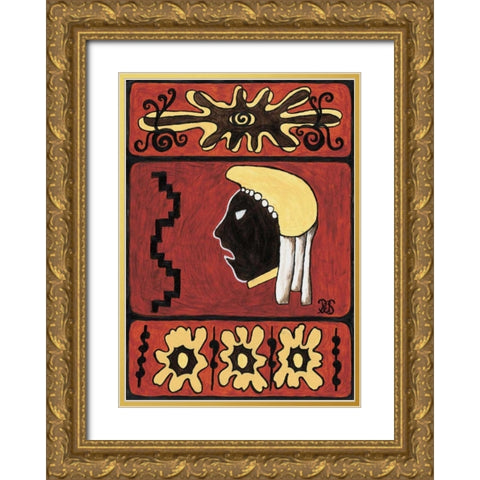 Etnica II Gold Ornate Wood Framed Art Print with Double Matting by van Aanholt, Pascalle