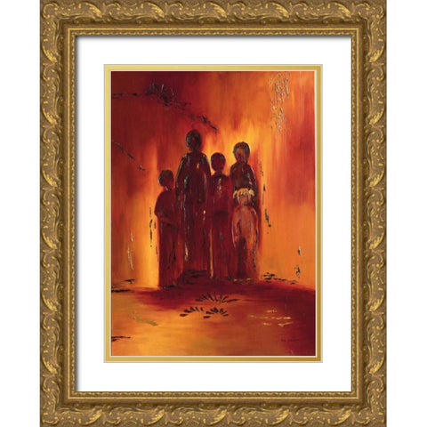 Siloutte III Gold Ornate Wood Framed Art Print with Double Matting by Pelzer-Janssen, Ine