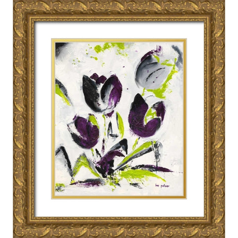 Abstract Tulip III Gold Ornate Wood Framed Art Print with Double Matting by Pelzer-Janssen, Ine