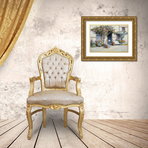 Pretty in pink Gold Ornate Wood Framed Art Print with Double Matting by Motz, Peter