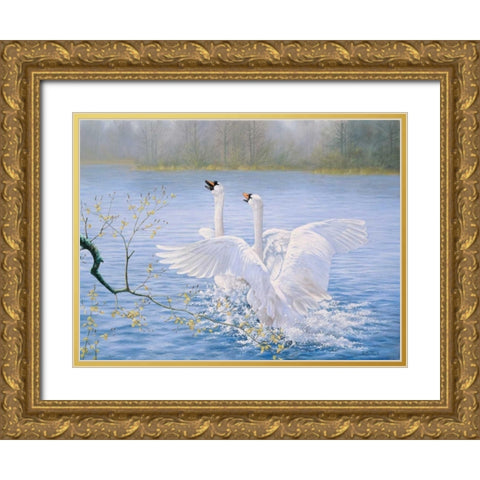 Catch me Gold Ornate Wood Framed Art Print with Double Matting by Motz, Peter