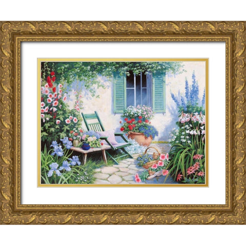 A beautiful spot Gold Ornate Wood Framed Art Print with Double Matting by Motz, Peter