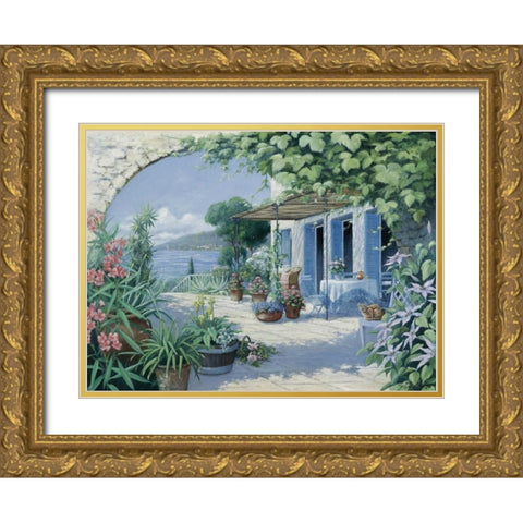 Our bungalow Gold Ornate Wood Framed Art Print with Double Matting by Motz, Peter