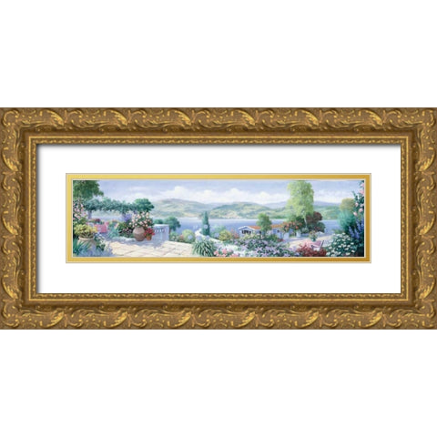 Panorama I Gold Ornate Wood Framed Art Print with Double Matting by Motz, Peter
