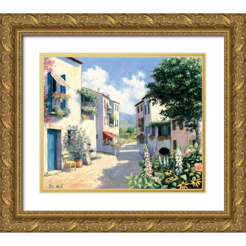 Lazy afternoon Gold Ornate Wood Framed Art Print with Double Matting by Motz, Peter
