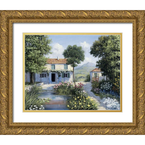 Lovely day Gold Ornate Wood Framed Art Print with Double Matting by Motz, Peter