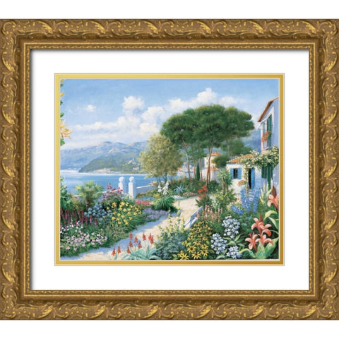 Hidden paradise Gold Ornate Wood Framed Art Print with Double Matting by Motz, Peter