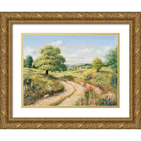 A path to peace Gold Ornate Wood Framed Art Print with Double Matting by Motz, Peter