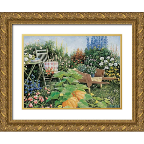 Autumn arrangement Gold Ornate Wood Framed Art Print with Double Matting by Motz, Peter