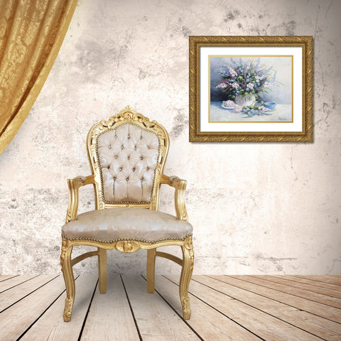 Nice flowerpot Gold Ornate Wood Framed Art Print with Double Matting by Motz, Peter