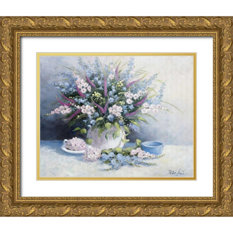 Nice flowerpot Gold Ornate Wood Framed Art Print with Double Matting by Motz, Peter