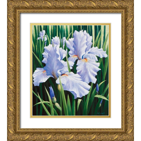 Purple Gold Ornate Wood Framed Art Print with Double Matting by Motz, Peter