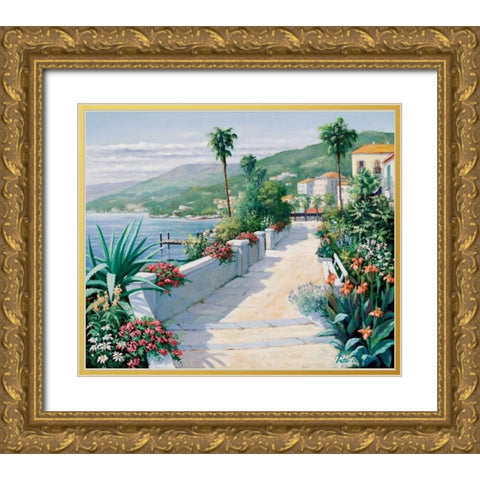 Costa del Pietro I Gold Ornate Wood Framed Art Print with Double Matting by Motz, Peter