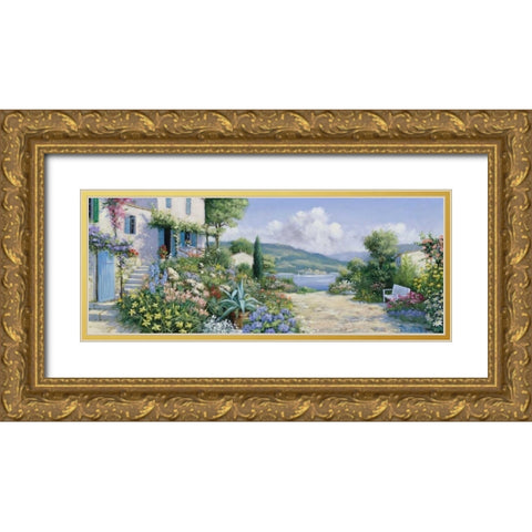 Lakeway Gold Ornate Wood Framed Art Print with Double Matting by Motz, Peter