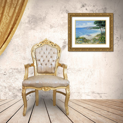 Waves  Gold Ornate Wood Framed Art Print with Double Matting by Motz, Peter