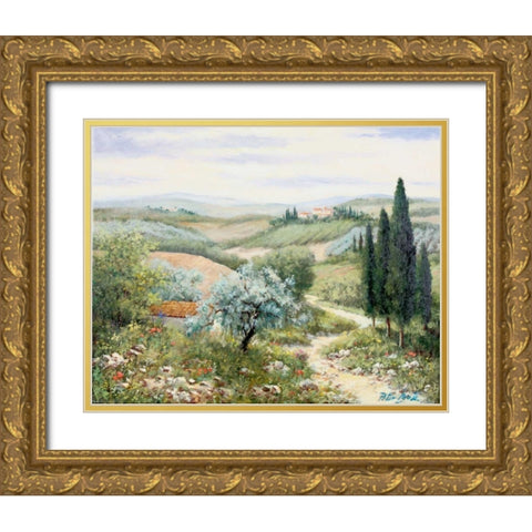 Italy II Gold Ornate Wood Framed Art Print with Double Matting by Motz, Peter