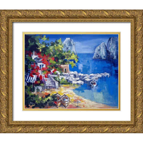 Paesaggio caprese Gold Ornate Wood Framed Art Print with Double Matting by di Viccaro, Roberto