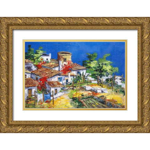 Colori dell isola Gold Ornate Wood Framed Art Print with Double Matting by di Viccaro, Roberto