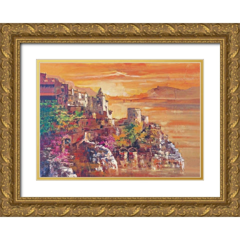 Al tramonto Gold Ornate Wood Framed Art Print with Double Matting by di Viccaro, Roberto