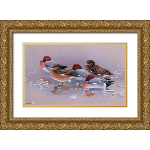 Chilly together Gold Ornate Wood Framed Art Print with Double Matting by Weenink, Ruud
