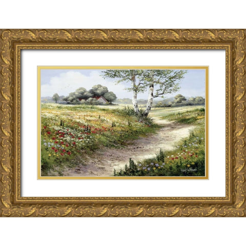 Path to the horizon Gold Ornate Wood Framed Art Print with Double Matting by Withaar, Reint