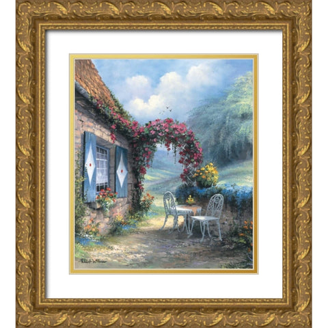 Backgarden I Gold Ornate Wood Framed Art Print with Double Matting by Withaar, Reint