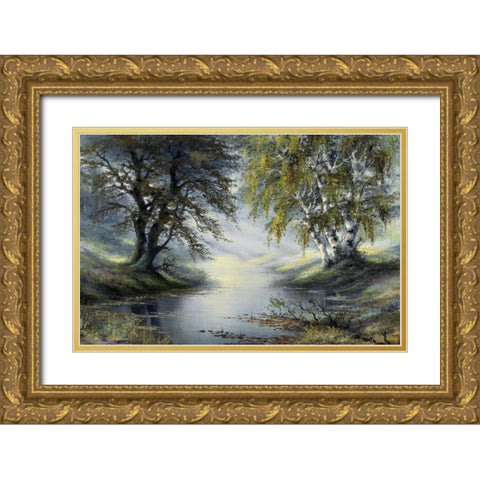 Forest Gold Ornate Wood Framed Art Print with Double Matting by Withaar, Reint
