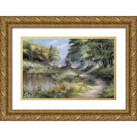At the water Gold Ornate Wood Framed Art Print with Double Matting by Withaar, Reint