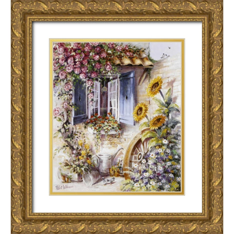 Look inside my window Gold Ornate Wood Framed Art Print with Double Matting by Withaar, Reint