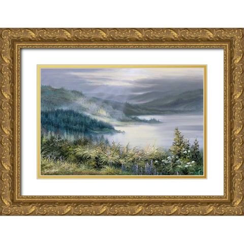 Night is falling Gold Ornate Wood Framed Art Print with Double Matting by Withaar, Reint