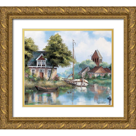 Back home Gold Ornate Wood Framed Art Print with Double Matting by Withaar, Reint