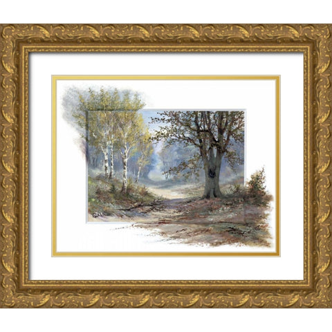 Forest creation Gold Ornate Wood Framed Art Print with Double Matting by Withaar, Reint