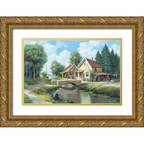 Our daily life Gold Ornate Wood Framed Art Print with Double Matting by Withaar, Reint