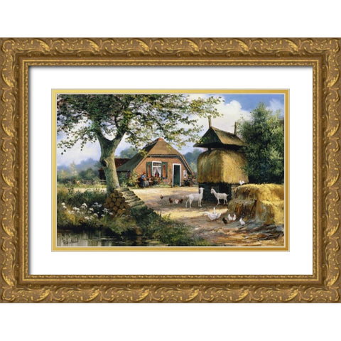 Classic tense Gold Ornate Wood Framed Art Print with Double Matting by Withaar, Reint