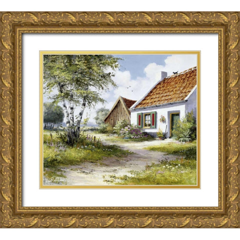 Sommer Gold Ornate Wood Framed Art Print with Double Matting by Withaar, Reint