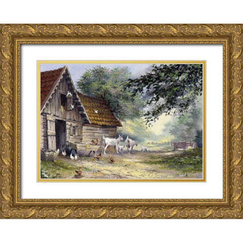 Tradionally Gold Ornate Wood Framed Art Print with Double Matting by Withaar, Reint